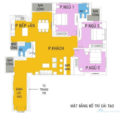 Bố trí nội thất hợp lý cho căn hộ 150 m2 - 2