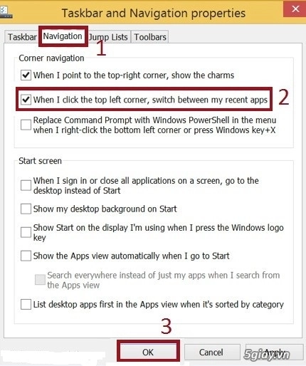 Cách bật tắt chức năng hot corners trên windows 8 - 3