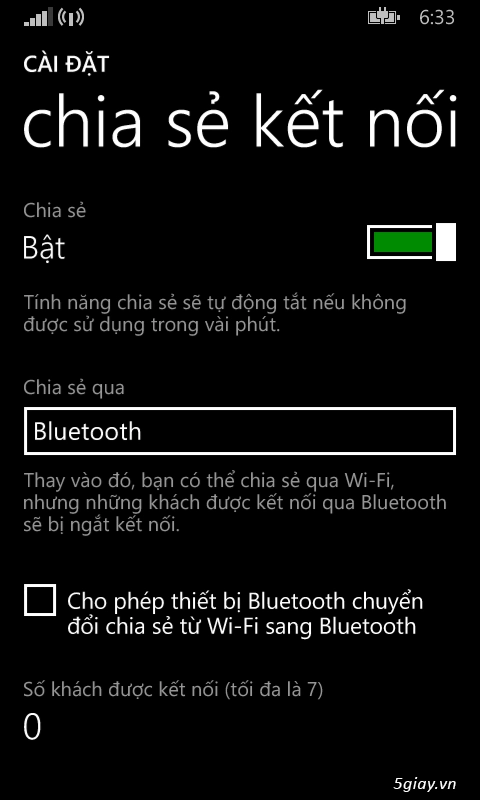 Cách chia sẻ kết nối internet trên windows phone 81 gdr 1 qua bluetooth - 2