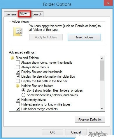 Cách hiện file ẩn trên windows 8 - 4