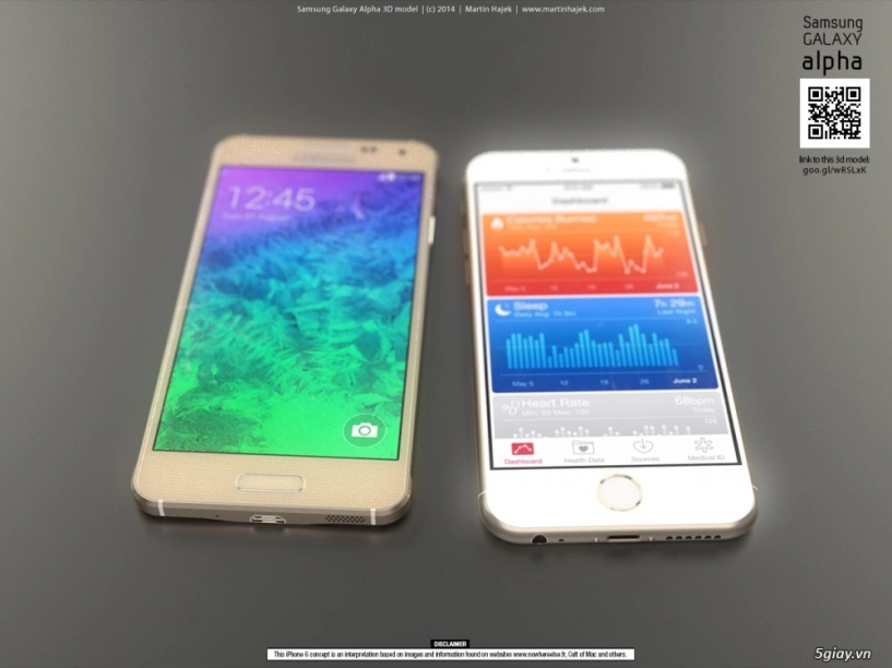 Chùm ảnh so sánh siêu phẩm iphone 6 vs samsung alpha - 1