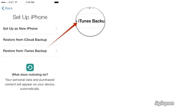 Chuyển dữ liệu sao lưu từ iphone cũ sang iphone 6 - 4