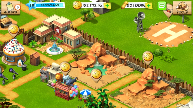 Hack wonder zoo full coin - game mô phỏng xây dựng vườn thú trên android không cần root - 2