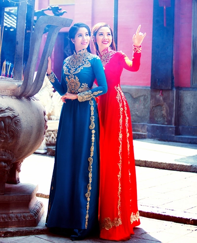 Hoa hậu mai phương thụy quân duyên dáng với áo dài - 2