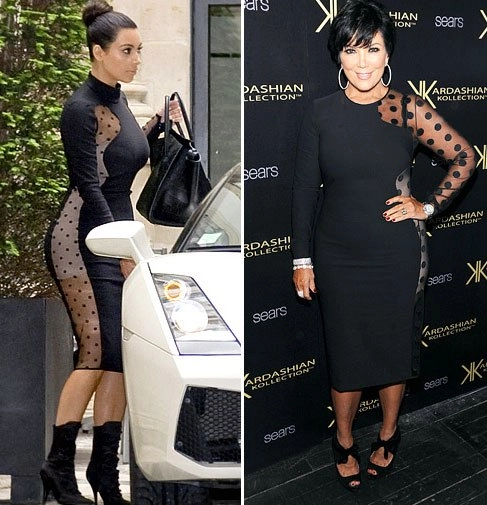 Mẹ con kim kardashian nhiều lần mặc đụng hàng - 7