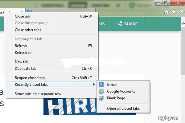Mở lại tab đã đóng trên chrome firefox và ie - 4