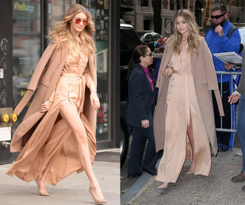 Người mẫu nội y gigi hadid mặc váy xẻ đùi đẹp nhất tuần - 1