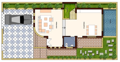 Nhà kiểu biệt thự 100 m2 - 2