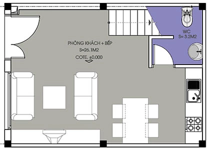 Nhà nhỏ 35 m2 theo phong thủy - 1