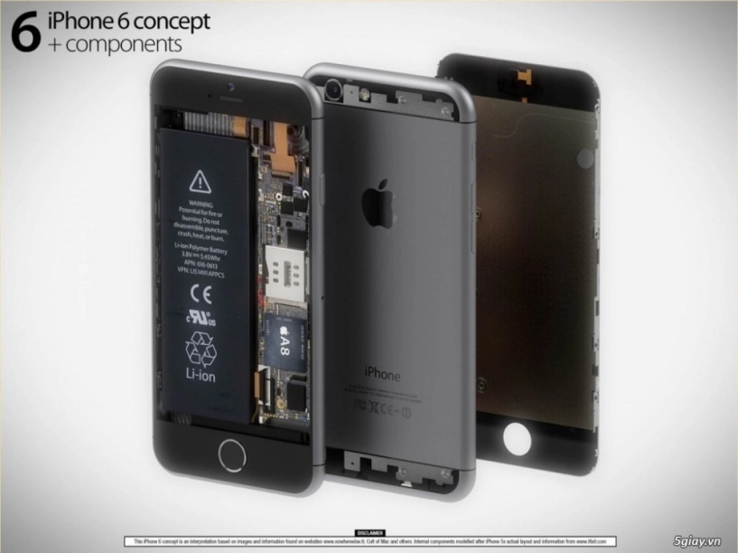 Nhìn thấu ruột gan iphone 6 với concept mới - 4