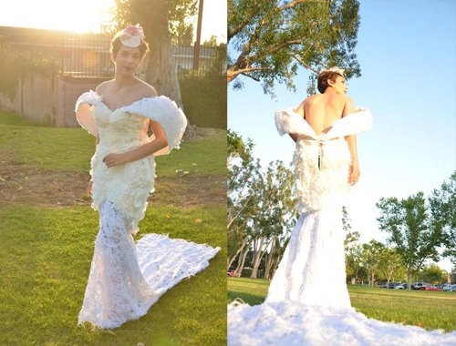 Những bộ váy cưới làm từ giấy vệ sinh - 5