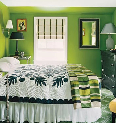 Phòng ngủ màu xanh lá cây lạ mắt - 9