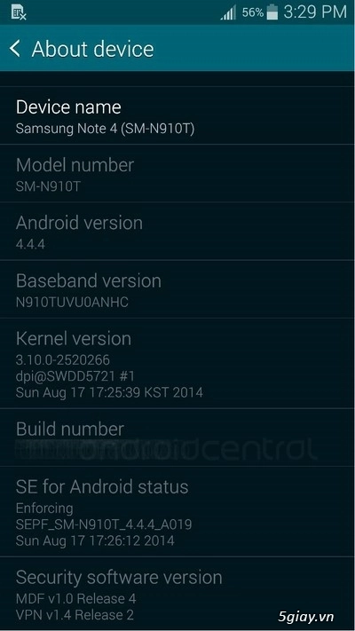 Rò rỉ hình ảnh galaxy note 4 được ngụy trang rất kỹ cùng thông tin phần mềm khi xuất xưởng - 2