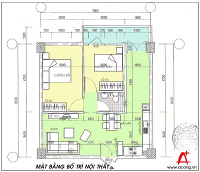 Sắp xếp lại nội thất chung cư 71 m2 - 3