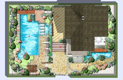 Thiết kế biệt thự vườn một tầng có bể bơi - 4