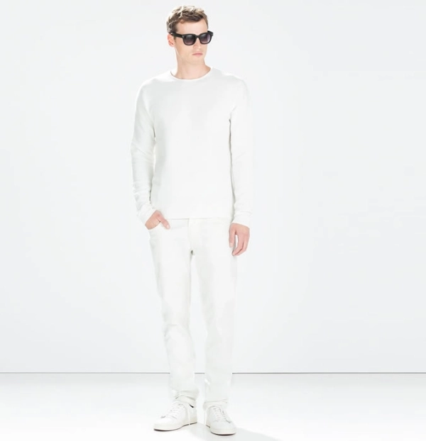Thời trang hè 2015 cách mix quần jeans trắng cho nam giới - 3