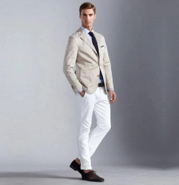 Thời trang hè 2015 cách mix quần jeans trắng cho nam giới - 5