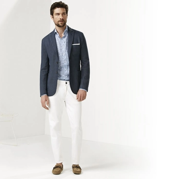 Thời trang hè 2015 cách mix quần jeans trắng cho nam giới - 7