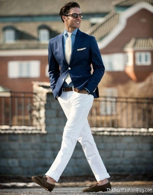 Thời trang hè 2015 cách mix quần jeans trắng cho nam giới - 9