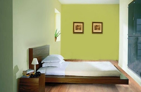 Trang trí phòng ngủ với tường màu xanh lá - 2