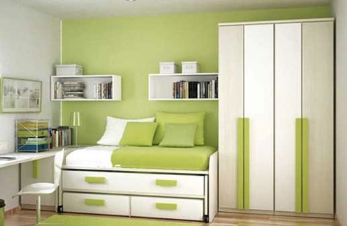Trang trí phòng ngủ với tường màu xanh lá - 4