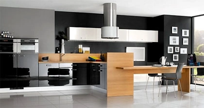 Tủ bếp trắng - đen phong cách hiện đại - 3