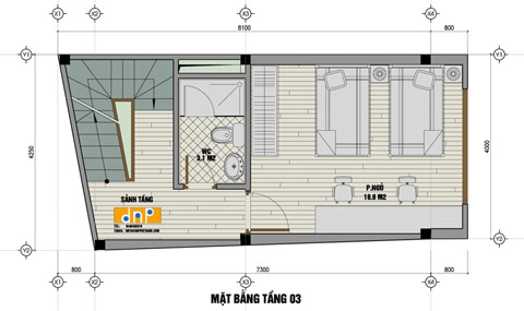 Xây nhà 3 tầng trên đất méo - 4