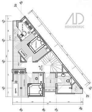 Xây nhà trên đất tam giác vuông - 3