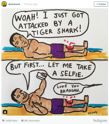 Bị cá mập cắn chàng trai vẫn tranh thủ selfie - 1