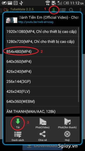 Cách tải video trên youtube về điện thoại android - 5