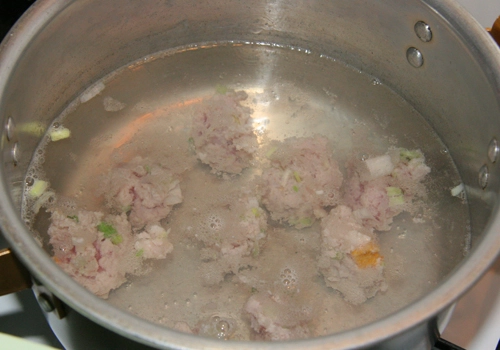 Canh xà lách xoong nấu thịt xay - 3