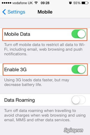 Đánh giá mức độ sử dụng dữ liệu trên iphone 5 - 3