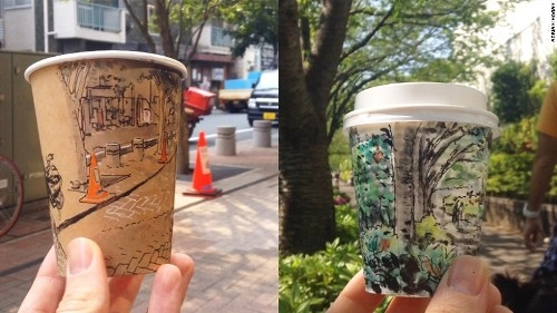 Đường phố tokyo trên những chiếc cốc giấy - 2