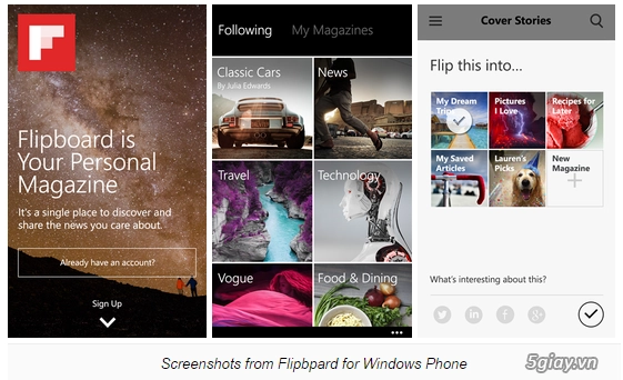 Flipboard đã chính thức lên sóng windows phone - 2