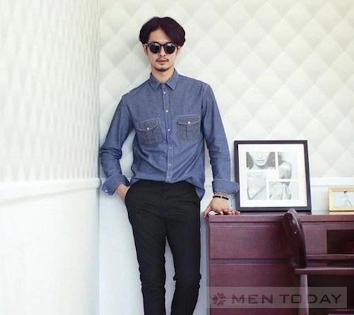 Sơ mi denim lịch lãm cho các chàng - 3