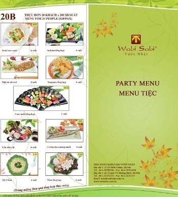 Thực đơn party tại wabisabi vườn nhật - 2