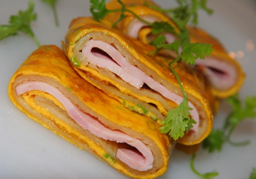 Trứng chiên cuộn jambon - 3