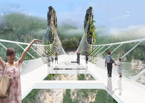 Trung quốc mở cửa cầu sàn kính dài nhất thế giới - 1