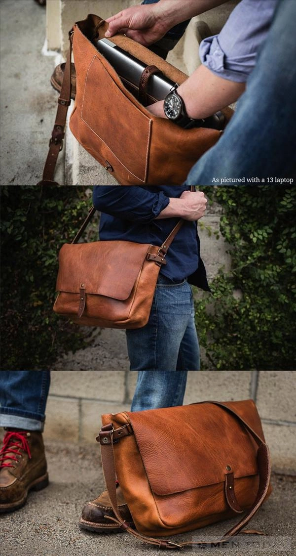 Túi da vintage dành cho nam giới từ whipping post - 3