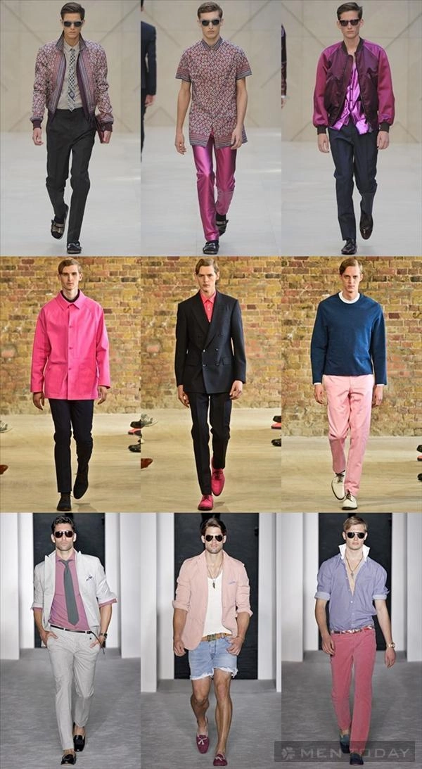 Xu hướng màu sắc thời trang nam xuân hè 2013 cá tính với màu hồng - 2
