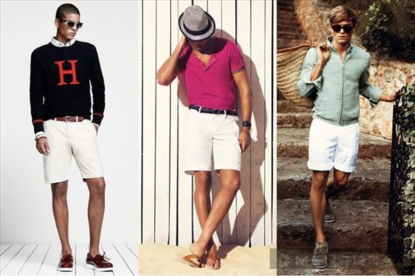 Xu hướng thời trang nam hè 2014 thoải mái cùng quần short trắng - 2