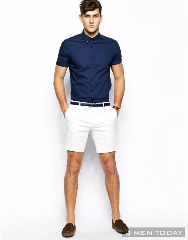 Xu hướng thời trang nam hè 2014 thoải mái cùng quần short trắng - 3