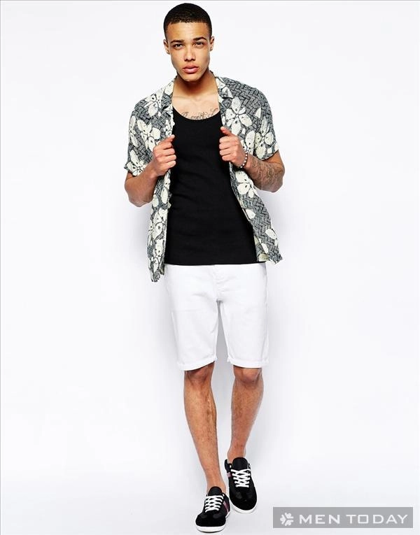 Xu hướng thời trang nam hè 2014 thoải mái cùng quần short trắng - 14