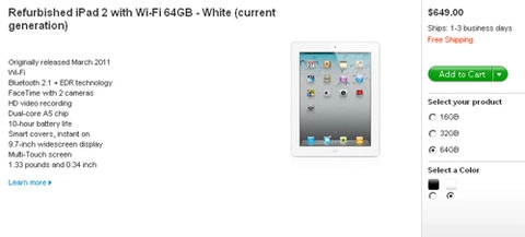 Apple bắt đầu bán ipad 2 hàng refurbished - 1