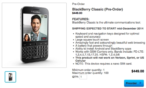 Blackberry classic chưa ra mắt đã có giá 449 usd - 1