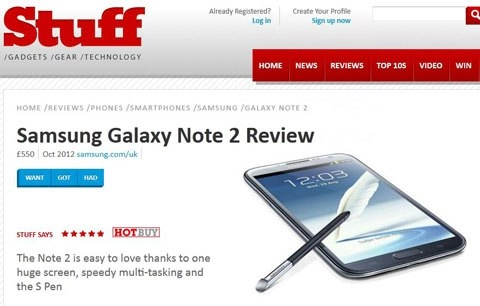 Galaxy note ii - thiết bị di động ấn tượng nhất 2012 - 1