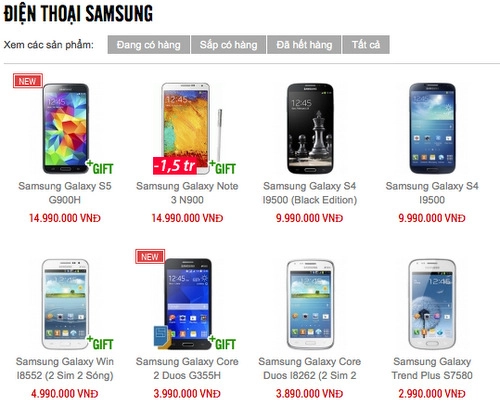 Galaxy s5 và note 3 chính hãng giảm giá hơn một triệu đồng - 1