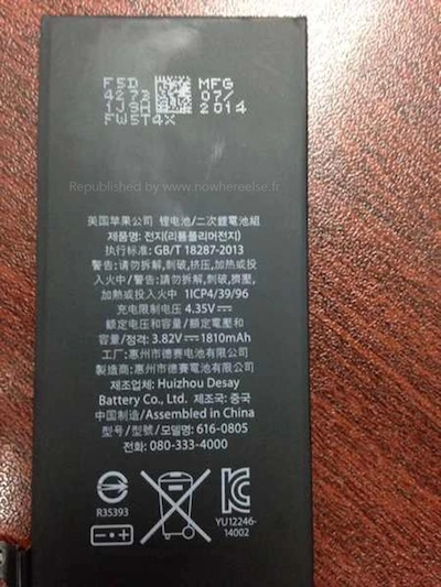 Iphone 6 sẽ có pin dung lượng 1810 mah - 1