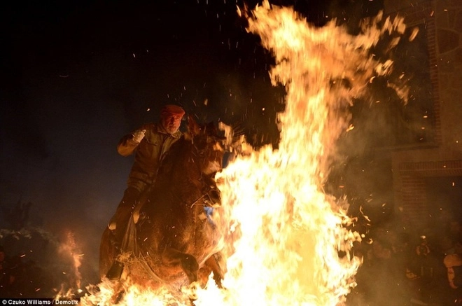 Lễ hội phi ngựa qua lửa độc đáo ở tây ban nha - 2