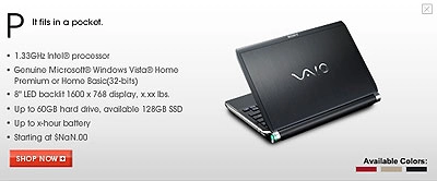 Netbook vaio của sony lộ diện - 1